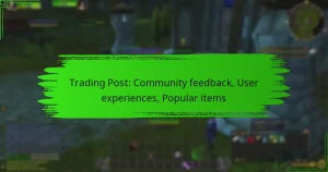 Trading Post: Community feedback, User experiences, Popular items